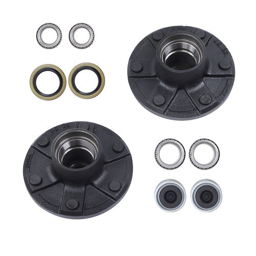 DURAFORCE 6 on 5.5' Trailer Hub Kit For 3500 lbs. #84 Spindle With Trailer Bearing