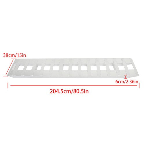 DURAFORCE 2Pcs Aluminum 80"×15" Ramps 6000 LBS Hook End Knife For Truck Car Auto Trailer