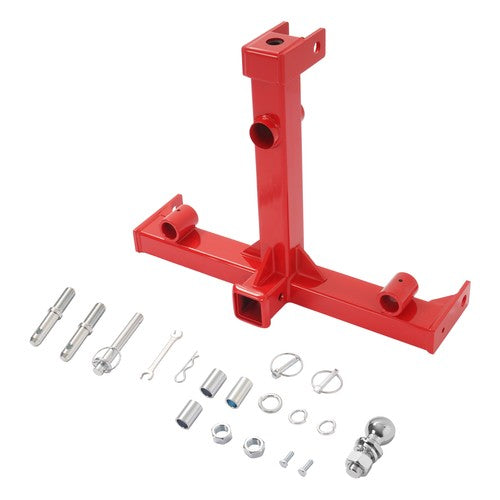 DURAFORCE 3 Pt Gooseneck Ball Hitch Adapter 2" Receiver Trailer Drawbar For Cat1 tractors