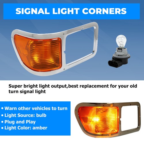 Passenger Side Headlight Bezel Signal Corner With Bulb For 2000-2015 Ford F650 F750