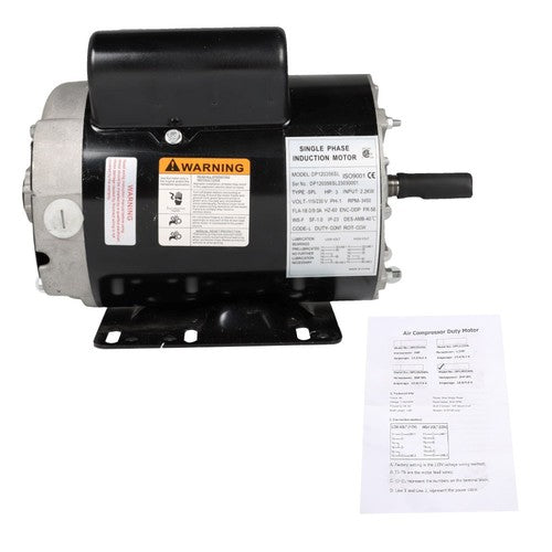 DURAFORCE 3450 RPM 3 HP SPL Electric Motor Compressor Duty 56 Frame 1 Phase 115/230 Volts