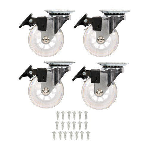 DURAFORCE 2 Inch Caster Wheels Set of 4 Heavy Duty Locking Casters with brake white