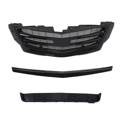 DURAFORCE Gloss Black Front Center Mesh Grille Fit For Cadillac Escalade 2015-2020 3Pcs