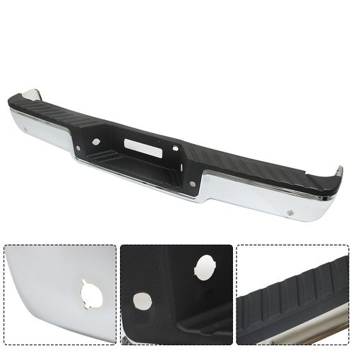 DURAFORCE Rear Chrome Step Bumper Assembly For Ford F150 04-06 W/ Object Sensor Holes