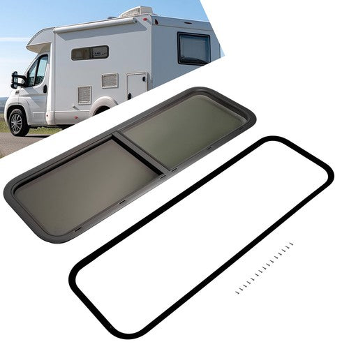 DURAFORCE 48" x 15" Horizontal Window Sliding RV Window w/Trim For Camper Cargo Trailer