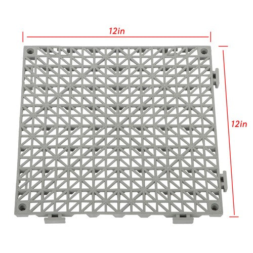 DURAFORCE 55PCS 12 x 12in Interlocking Drainage Floor Tiles Modular Interlocking Tile Gray