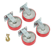 DURAFORCE 4 Pack Swivel Caster Wheels 6" × 2" Polyurethane 4800Lbs (2 Swivel & 2 Rigid)