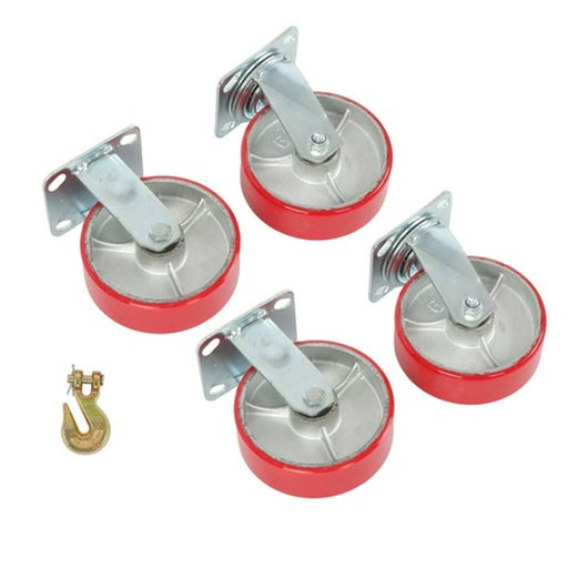 DURAFORCE 4 Pack Swivel Caster Wheels 6" × 2" Polyurethane 4800Lbs (2 Swivel & 2 Rigid)