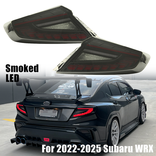 DURAFORCE Pair LED Brake Tail Light Smoked w/Turn Signal For 2022-2025 Subaru WRX VB# S4