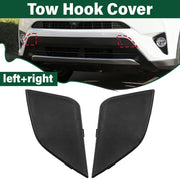 DURAFORCE Pair Front Bumper Tow Hook Eye Cover Cap For Toyota RAV4 2016-2018 Left Right