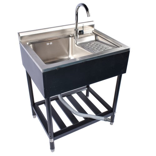 DURAFORCE 28.3in Stainless Steel Utility Sink, Free Standing Laundry Sink with Washboard
