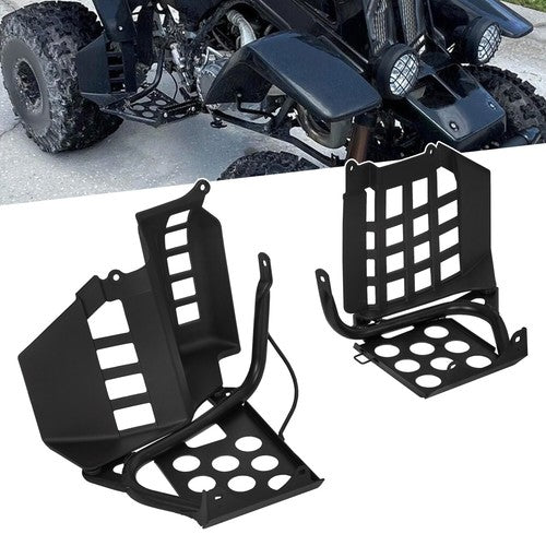 DURAFORCE Black Heel Guards Footrest For 1987-2006 Yamaha Banshee LH+RH Nerf Bars