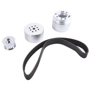 DURAFORCE Billet Aluminum Belt Drive Pulley Kit for Small Block Chevy 283 305 327 350 400