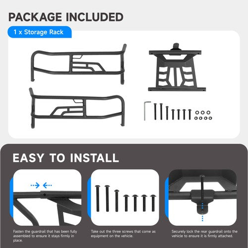 Black Bed Enclosure Storage Rack for CFMoto ZForce 950 H.O Sport 2020 2024