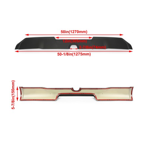 Roof Spoiler Wing for Dodge Ram 1500 Truck Crew Cab 2019 2023 2024 Matte Black