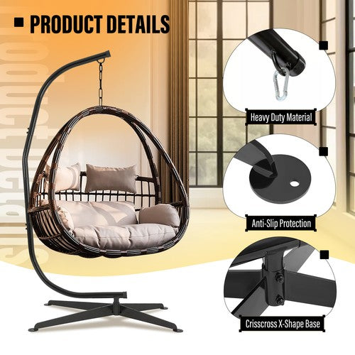 91 Inch Hanging Hammock C Stand For Chair Porch Swing Resistant 360 Degree Steel