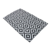 DURAFORCE Waterproof Outdoor Carpet Black & White 4x6FT Plastic Straw Rug For Camping