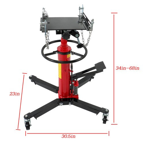 DURAFORCE Hydraulic Transmission Jack 2-Stage 1322-1660LBS Capacity 360° Swivel Wheel