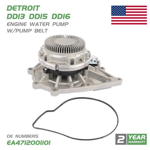 DURAFORCE For Detroit DD13 15 16 Variable Speed Water Pump W/Belt EA4722001601 A4712001101