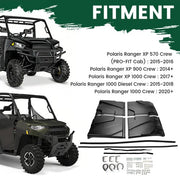 DURAFORCE Hard Plastic Top Roof For Polaris Ranger 570 Crew / XP 900 1000 Crew 2014-2025