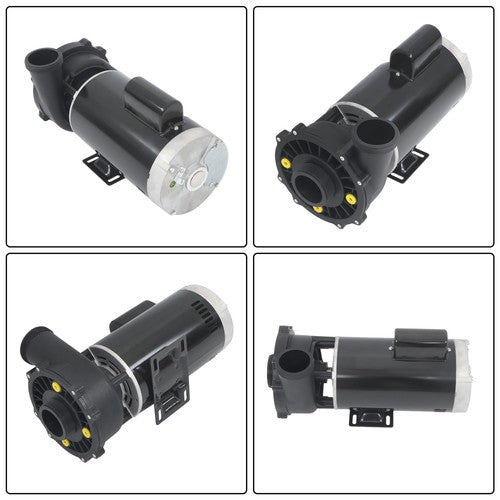 DURAFORCE 3722021-1D Spa Pump 5.0HP 230V 2" Discharge 2-Speed 56Y-Frame Hot Tubs Black