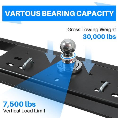30 Thousand Pound Double Lock Under Bed Gooseneck Trailer Hitch for 2015-2020 Ford F150