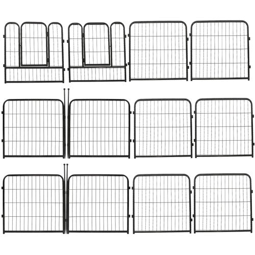 DURAFORCE 12 Panels 24x24 inch Dog Playpen Crate Fence Pet PlayPen Exercise Cage