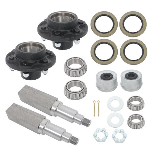 DURAFORCE 6000# Build Your Own Axle Kit w/ 6 x 5.5 Lug Idler Hubs and #42 Square Spindle