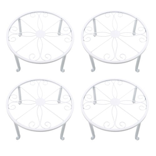 DURAFORCE 4PCS Plant Stand for Flower Pot Potted Holder Indoor Outdoor Metal 9in