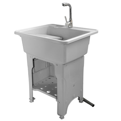 DURAFORCE 65 Freestanding Sink Commercial Laundry & Utility Room Sinks with Faucet Gray
