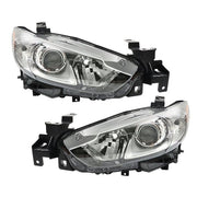 DURAFORCE Fit For Mazda 6 2014-2017 Black Halogen Clear Lens RH+LH Side Headlight Assembly