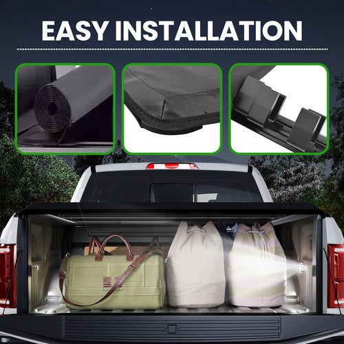 DURAFORCE 6.5FT Soft Roll Up Tonneau Cover Truck Bed w/Lamp For Ford F150 Heritage 97-04