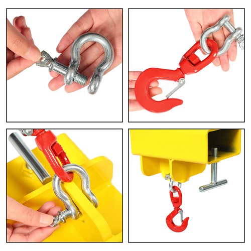 DURAFORCE Forklift Lifting Hook Attachment Mobile Forklift Crane with Swivel Hook 2200lbs
