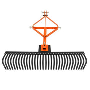 DURAFORCE 60" 5FT Landscape Rake For 3 Point Rock Rake Category 1 Tractor Soil Gravel Lawn
