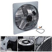 DURAFORCE Shutter Exhaust Fan 24in, 1.65m Power Cord, 4120CFM, Wall Mounted, Silver