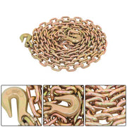 DURAFORCE 2pcs Transport Bundle Chain Steel Gold 7100lbs G80 3/8in×20ft Heavy Duty W/Hooks