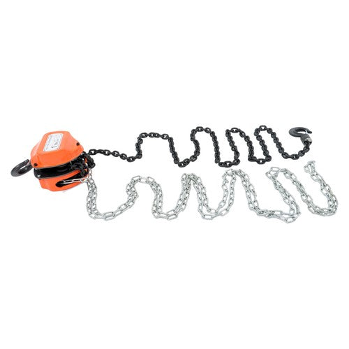 DURAFORCE Manual Chain Hoist | 1 Ton / 2200 lbs Capacity | 2 Hooks Red | 10ft / 3m Lift