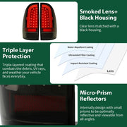 DURAFORCE For Black Smoked 2005-2015 Toyota Tacoma LED Tube Tail Lights Brake Lamps 05-15