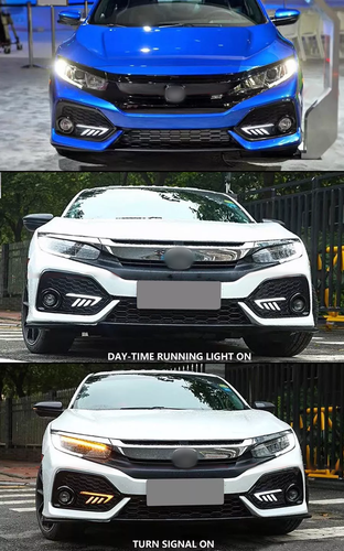 DURAFORCE L+R Fog Lights For 2016-2021 Honda Civic Hatchback DRL LED Daytime Running Lamps