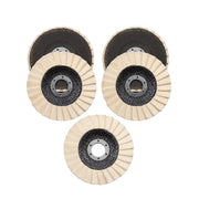 DURAFORCE 5PCS 4.5"×7/8" Felt Flap Disc Polishing Flap Discs Wool Flap Buffing Wheel Pad