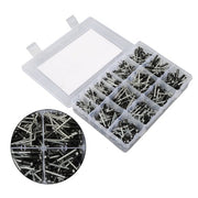 DURAFORCE 500pcs Aluminum Rivet Kit 14 Sizes Assorted Blind Rivets Storage Case DIY Use