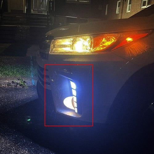 DURAFORCE For Toyota Highlander 17-19 LED DRL Daytime Running Fog Lights Lamp Harness Kit