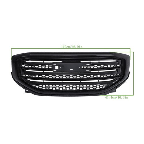 DURAFORCE Suitable For GMC Acadia 2017-2019 Front Bumper Upper Grille Plastic Gloss Black