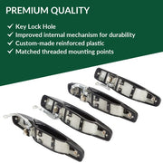 DURAFORCE Set of 4 Door Handle Black Front & Rear For Chevy GMC Tahoe Yukon Sierra 07-14