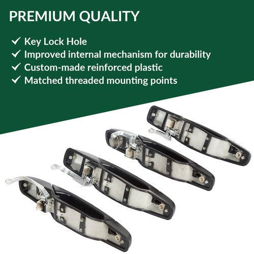 DURAFORCE Set of 4 Door Handle Black Front & Rear For Chevy GMC Tahoe Yukon Sierra 07-14