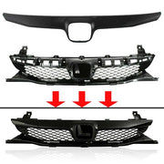 DURAFORCE Front Bumper Gloss Black Grille Mesh Grill for 2009 2010 2011 for Honda Civic
