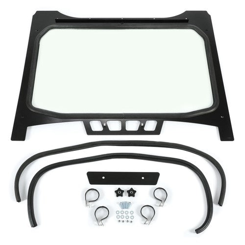 DURAFORCE Clear Full Glass Windshield For Polaris RZR XP 4 Turbo S/XP Turbo S 2018-2020