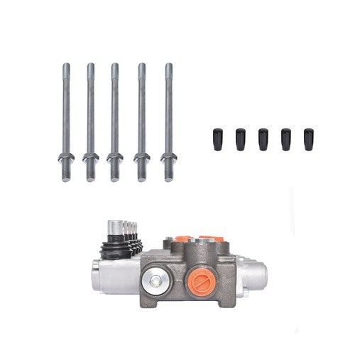DURAFORCE 5 Spool 3625PSI Hydraulic Monoblock Double Acting Control Valve 11 GPM SAE Ports