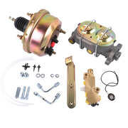 DURAFORCE 7 Inch Power Brake Booster, 1 Inch Bore Master, Bottom Mount Valve Disc/Drum Kit