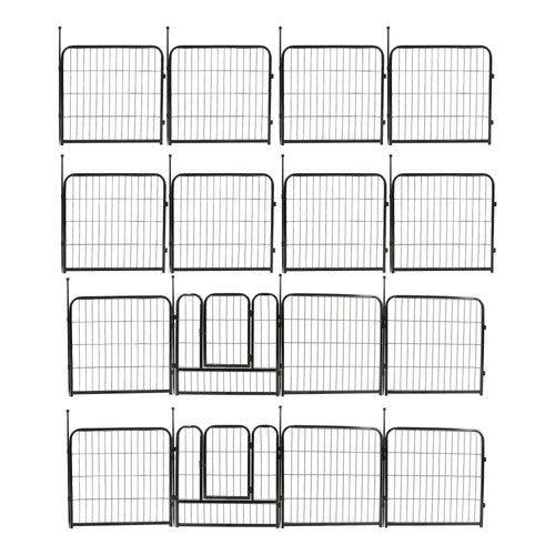 DURAFORCE 16 Panels 24x24 inch Dog Playpen Crate Fence Pet PlayPen Exercise Cage